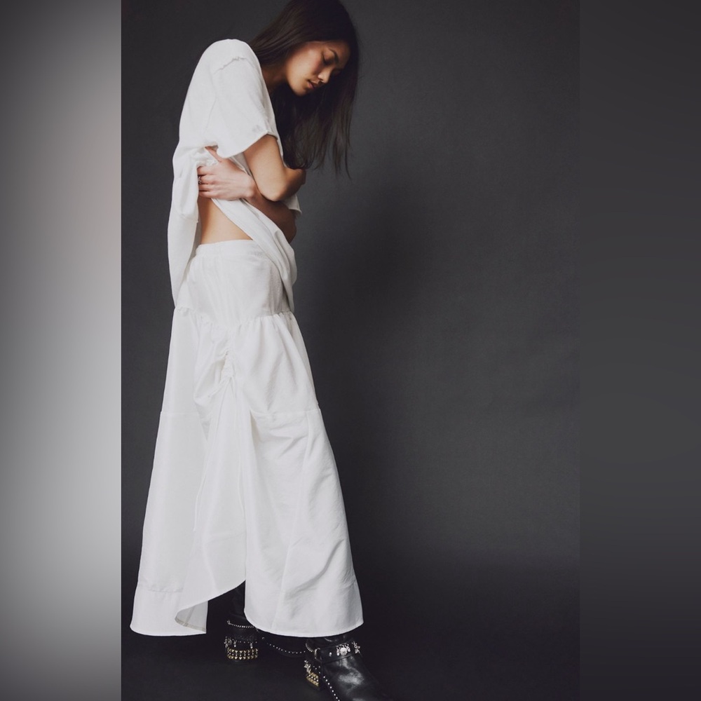 Free People Emory Drop Waist Midi in Eggnog size Medium NWT